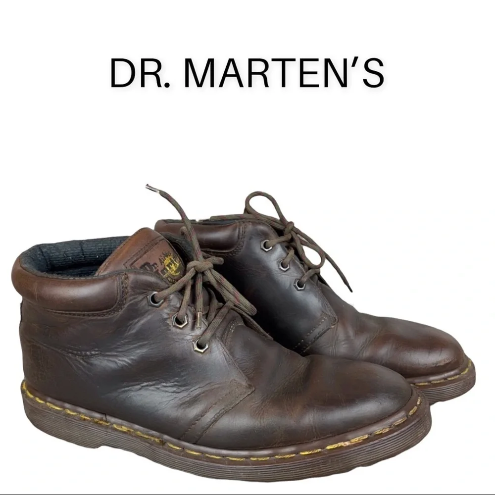 Vintage Dr Martens mens sz 9 brown boots - Picture 1 of 11